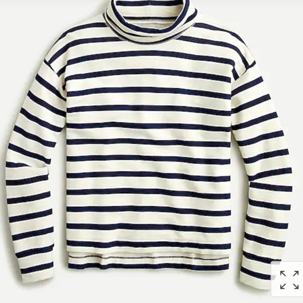NWT JCrew Vintage Cotton Terry Turtleneck Soft Cottage Preppy Coastal Size XL - Picture 3 of 10